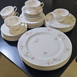 Haviland Pink Floral White Dinnerware Set